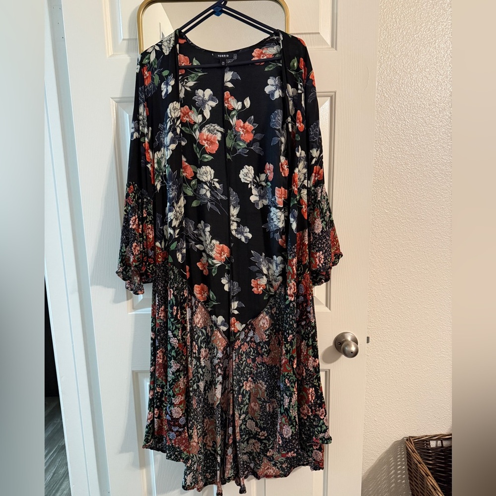 Torrid Floral Kimono with Bell Sleeves